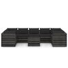 vidaXL 10 pcs conj. lounge jardim c/ almofad&otilde;es madeira impreg. cinza