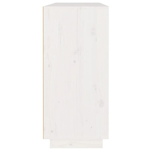 vidaXL Aparador 110x34x75 cm madeira de pinho maciça branco