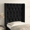 vidaXL Cabeceira de cama c/ abas veludo 83x16x118/128 cm preto