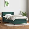 vidaXL Cama com molas/colch&atilde;o 100x210 cm veludo verde-escuro