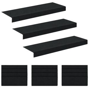 vidaXL Tapetes para escadas 15 unid. 65 x 21 x 4 cm Cinzento-Escuro