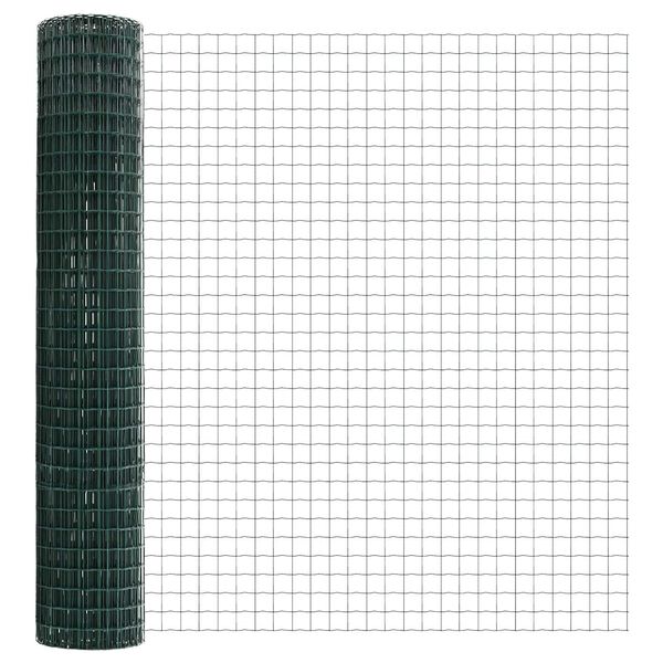 vidaXL Cerca Euro Verde 1.5 x 10 m Ferro revestido de PVC