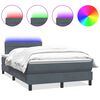 vidaXL Cama box spring c/ colch&atilde;o e LED 120x220 cm veludo cinzento-escuro