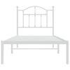 vidaXL Estrutura de cama com cabeceira 90x190 cm metal branco