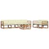 vidaXL Conjunto de Sof&aacute;s para Exterior 7 pcs Natural e Creme