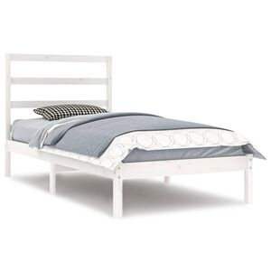 vidaXL Cama sem colch&atilde;o 90x200 cm madeira de pinho maci&ccedil;a branco