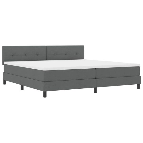 vidaXL Cama Box com colch&atilde;o Cinza Escuro 200 x 200 cm tecido