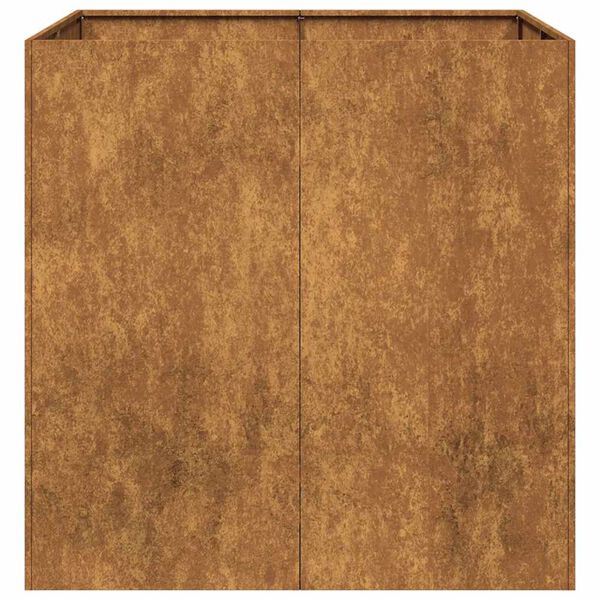 vidaXL Floreira enferrujada 80x80x80 cm a&ccedil;o resistente