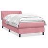 vidaXL Cama com molas/colch&atilde;o rosa 80x210 cm veludo