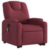 vidaXL Poltrona de massagens reclin. elevat&oacute;ria tecido vermelho tinto