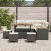 vidaXL Conjunto de Sof&aacute; de Jardim 9 pcs Preto vime PE
