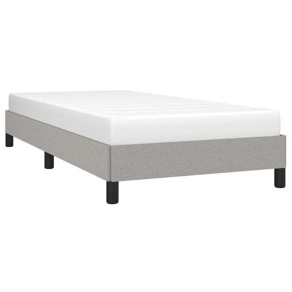 vidaXL Estrutura de cama sem colch&atilde;o 90x190 cm tecido cinzento-claro