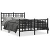 vidaXL Estrutura de cama com cabeceira e p&eacute;s 137x190 cm metal preto