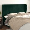 vidaXL Cabeceira cama c/ abas veludo 163x23x118/128 cm verde-escuro