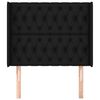 vidaXL Cabeceira de cama c/ abas tecido 93x16x118/128 cm preto