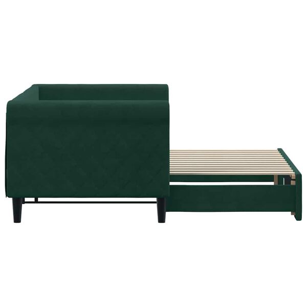 vidaXL Sof&aacute;-cama com gavet&atilde;o 80x200 cm veludo verde-escuro
