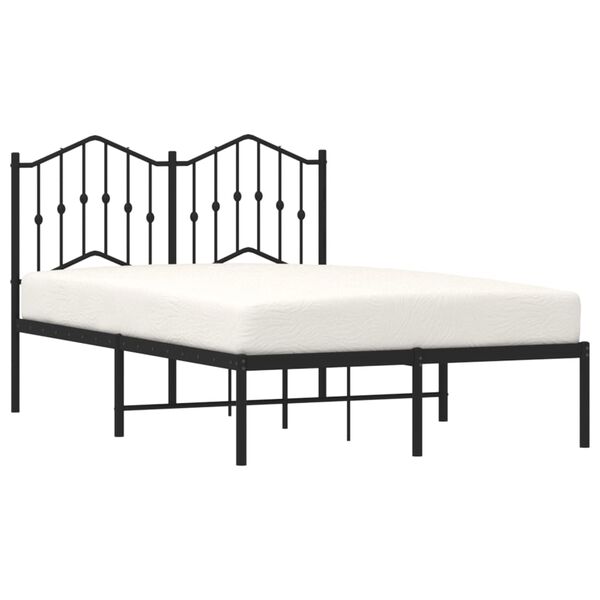 vidaXL Estrutura de cama com cabeceira 120x190 cm metal preto