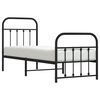vidaXL Estrutura de cama com cabeceira e p&eacute;s 75x190 cm metal preto