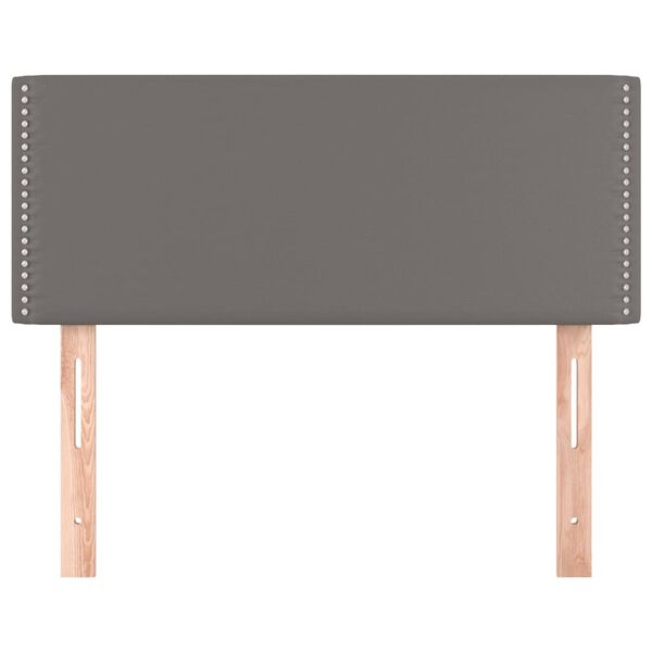 vidaXL Cabeceira de cama couro artificial 90x5x78/88 cm cinzento