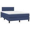 vidaXL Cama box spring c/ colch&atilde;o e LED 120x190 cm tecido azul