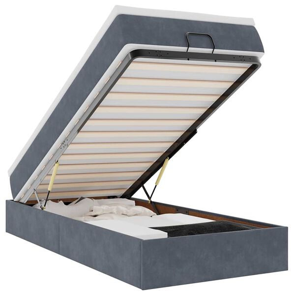 vidaXL Estrutura cama otomana colchão 80x200 cm veludo cinzento escuro