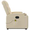 vidaXL Poltrona el&eacute;trica elevat&oacute;ria massagens tecido creme