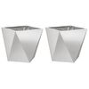 vidaXL Floreira 2 pcs Prateado 40 x 40 x 40 cm A&ccedil;o inoxid&aacute;vel