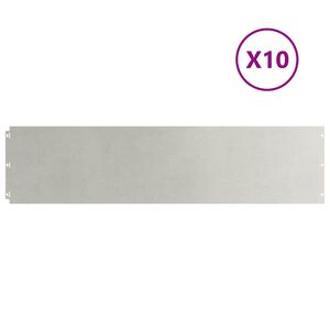 vidaXL Orlas de relva 10 pcs 25x103 cm a&ccedil;o inoxid&aacute;vel