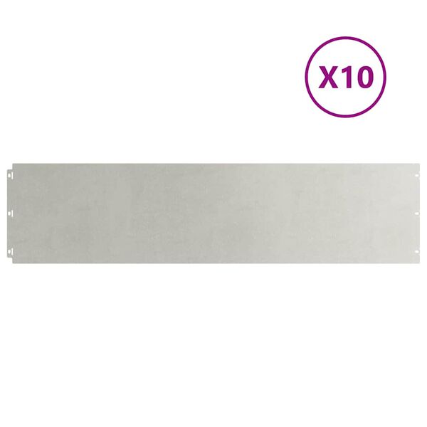 vidaXL Orlas de relva 10 pcs 25x103 cm a&ccedil;o inoxid&aacute;vel