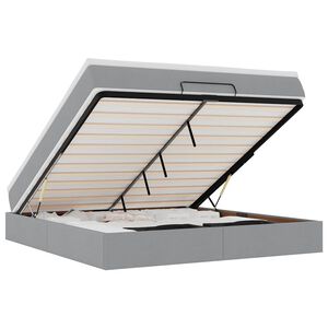 vidaXL Estrutura de cama otomana com colch&atilde;o 180x200 cm cinzento claro
