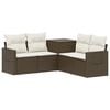 vidaXL Conjunto de Sof&aacute;s 5 unid. Marrom e Branco Creme