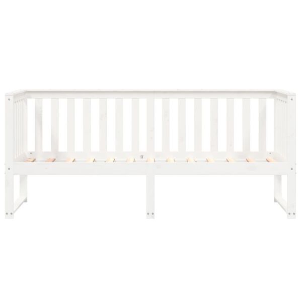 vidaXL Sof&aacute;-cama sem colch&atilde;o 80x200 cm madeira de pinho maci&ccedil;a branco