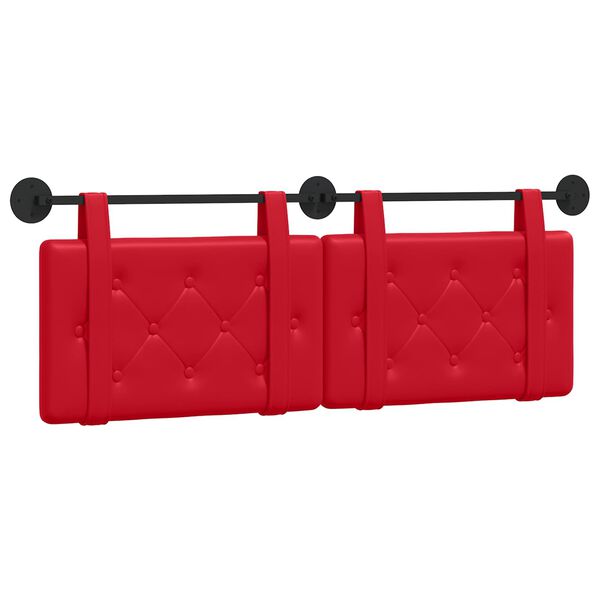 vidaXL Cabeceira Suspensa Vermelho 150 x 55 x 5 cm Couro Sint&eacute;tico