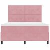 vidaXL Cama Box com colch&atilde;o com cabeceira Rosa 140 x 200 cm Veludo