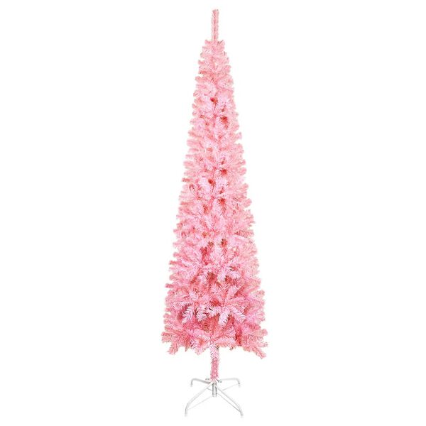 vidaXL &Aacute;rvore de Natal fina 180 cm rosa