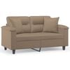 vidaXL Sof&aacute; 2 lugares + almofadas 120 cm couro artificial cappuccino