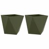vidaXL Floreira 2 pcs Verde Oliva 50 x 50 x 50 cm A&ccedil;o