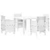 vidaXL Conjunto de Jantar para Jardim 5 pcs Branco Rattan Polt