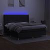 vidaXL Cama box spring c/ colch&atilde;o e LED 180x200 cm tecido preto