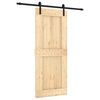 vidaXL Porta Deslizante Natural e Preto 85 x 210 cm