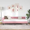 vidaXL Estrutura de Cama de Canto com cabeceira Rosa 90 cm x 200 cm