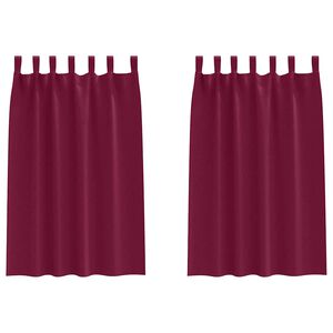 vidaXL Cortinas Blackout com Argolas 2 unid. Vinho Vermelho Poli&eacute;ster