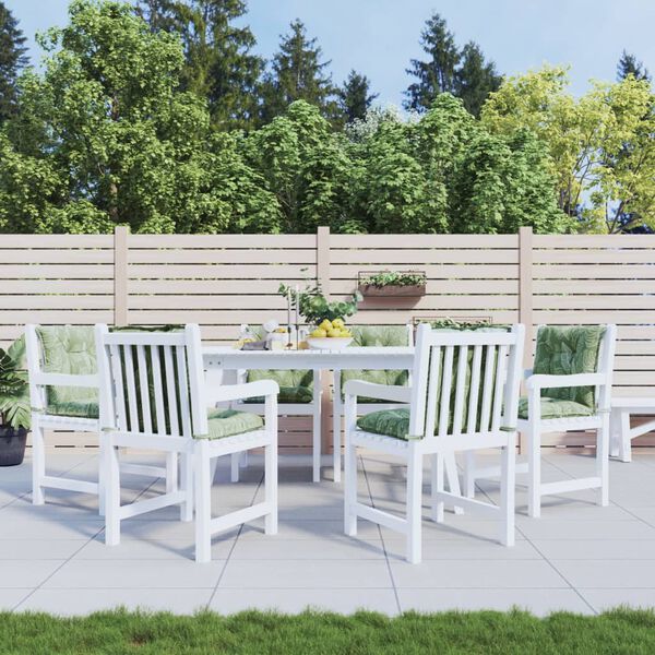 vidaXL Almofad&otilde;es cadeira de encosto baixo 6 pcs tecido padr&atilde;o folhas