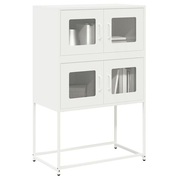 vidaXL Aparador alto 68x39x107 cm aço branco