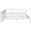 vidaXL Cama com estante sem colchão 135x190 cm pinho maciço branco