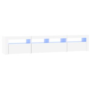 vidaXL M&oacute;vel de TV com luzes LED 210x35x40 cm branco