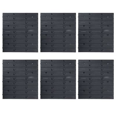 vidaXL 96 pcs Kit caixas arrumação com painéis parede azul e preto