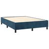 vidaXL Cama box spring c/ colch&atilde;o/LED 140x190 cm veludo azul-escuro