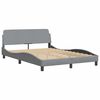 vidaXL Cama com colchão Hvar 140x190 cm tecido cinzento-claro