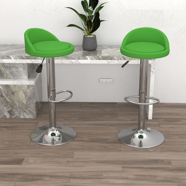 vidaXL Bancos de bar 2 pcs couro artificial verde